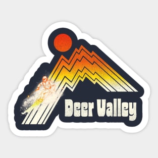 Ski Deer Valley Retro Stripe Sticker